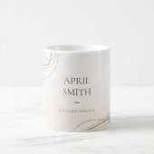 Elegant Abstract Glitter Ivory Gold Waterverf Koffiemok (Center)