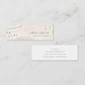 Elegant Abstract Glitter Ivory Gold Waterverf Mini Visitekaartje (Voorkant / Achterkant)