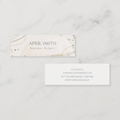 Elegant Abstract Glitter Ivory Gold Waterverf Mini Visitekaartje (Voorkant / Achterkant)