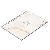 Elegant Abstract Glitter Ivory Gold Waterverf Notitieboek (Linkerzijde)