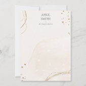Elegant Abstract Glitter Ivory Gold Waterverf Notitiekaartje (Voorkant)