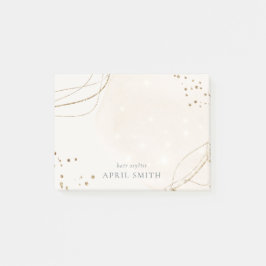 Elegant Abstract Glitter Ivory Gold Waterverf Post-it® Notes