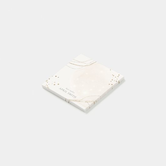 Elegant Abstract Glitter Ivory Gold Waterverf Post-it® Notes (Schuin)