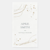 Elegant Abstract Glitter Ivory Gold Waterverf Servet (Voorkant)
