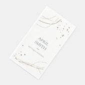 Elegant Abstract Glitter Ivory Gold Waterverf Servet (Hoek)