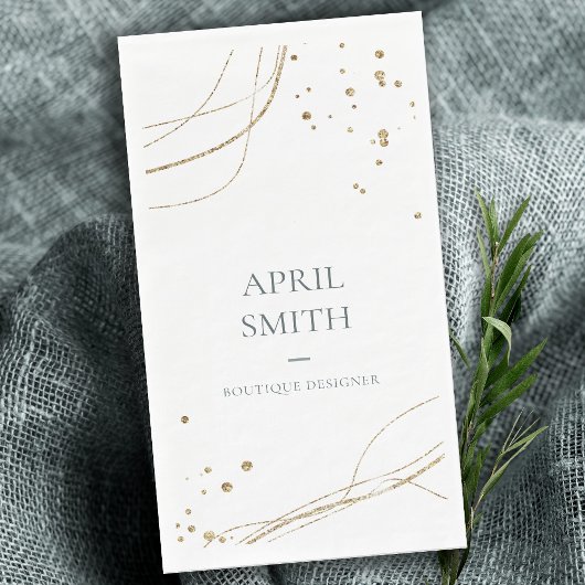 Elegant Abstract Glitter Ivory Gold Waterverf Servet