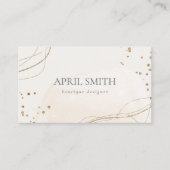 Elegant Abstract Glitter Ivory Gold Waterverf Visitekaartje (Voorkant)