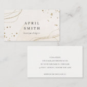 Elegant Abstract Glitter Ivory Gold Waterverf Visitekaartje (Voorkant / Achterkant)