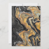 Elegant Abstract Gold Black Marble Wedding  Save The Date (Achterkant)