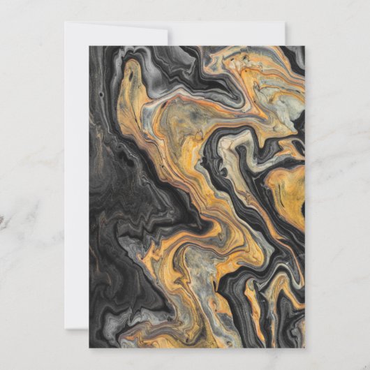 Elegant Abstract Gold Black Marble Wedding  Save The Date (Achterkant)