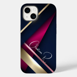 Elegant Abstract Gold Blue Roze Case-Mate iPhone 14 Hoesje
