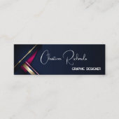 Elegant Abstract Gold Blue Roze Mini Visitekaartje (Voorkant)