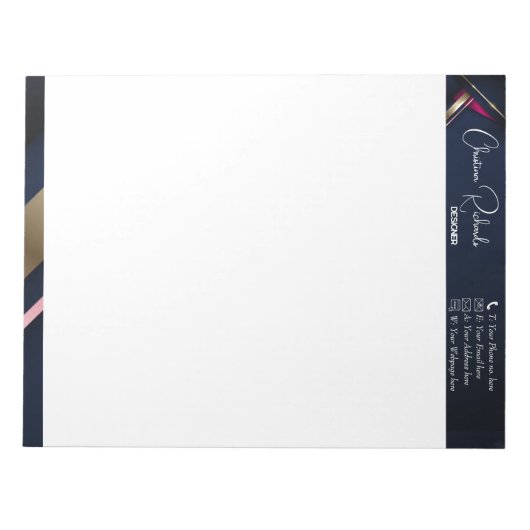 Elegant Abstract Gold Blue Roze Notitieblok (Voorkant)