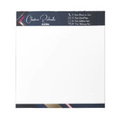 Elegant Abstract Gold Blue Roze Notitieblok (Voorkant)