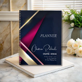 Elegant Abstract Gold Blue Roze Planner