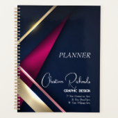Elegant Abstract Gold Blue Roze Planner (Voorkant)
