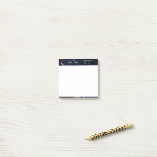 Elegant Abstract Gold Blue Roze Post-it® Notes (Op bureau)