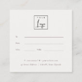 Elegant Abstract Gold Paars Logo Cadeaubon Vierkante Visitekaartje (Achterkant)