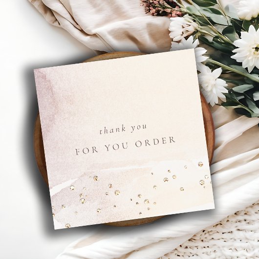 Elegant Abstract Gold Paars Logo Hartelijk dank Vierkante Visitekaartje