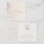 Elegant Abstract Gold Paars Logo Hartelijk dank Vierkante Visitekaartje (Voorkant / Achterkant)