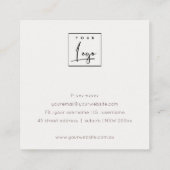 Elegant Abstract Gold Paars Logo Hartelijk dank Vierkante Visitekaartje (Achterkant)