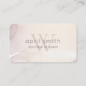 Elegant Abstract Gold Paars Monogram Shiny Visitekaartje (Voorkant)