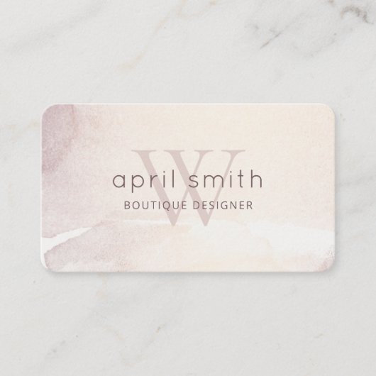 Elegant Abstract Gold Paars Monogram Shiny Visitekaartje (Voorkant)