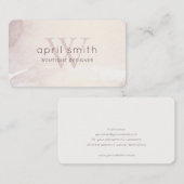 Elegant Abstract Gold Paars Monogram Shiny Visitekaartje (Voorkant / Achterkant)