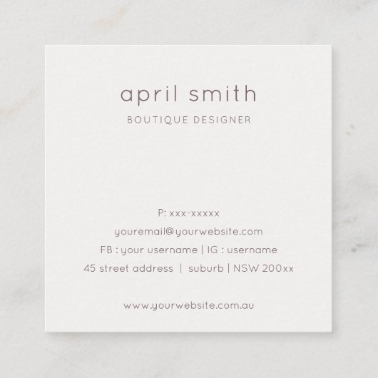 Elegant Abstract Gold Paars Shiny Hartelijk dank v Vierkante Visitekaartje (Achterkant)