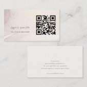 Elegant Abstract Gold Paarse Waterverf QR-code Visitekaartje (Voorkant / Achterkant)