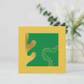 Elegant Abstract Gold Royal Green Bedankkaart (Staand voorkant)