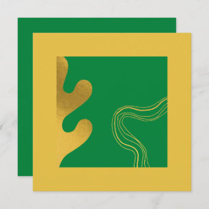 Elegant Abstract Gold Royal Green Bedankkaart