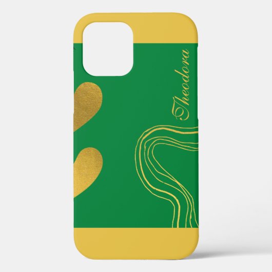 Elegant Abstract Gold Royal Green Case-Mate iPhone Case (Achterkant)