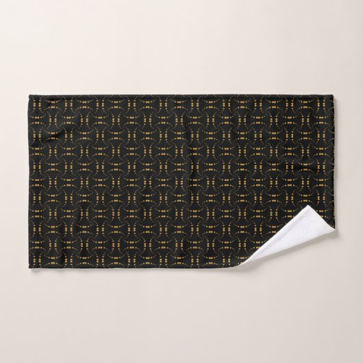 Elegant Abstract Golden Dotted Design op zwart Bad Handdoek (Handdoek)