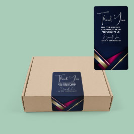 Elegant Abstract Goud Blauw Bedankt Doos Label