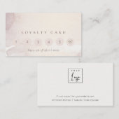 Elegant Abstract Goud Paars Logo 6 Stempel Loyalty Visitekaartje (Voorkant / Achterkant)