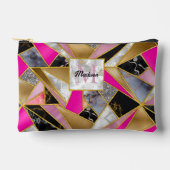 Elegant abstract goud zilver roze zwart geometrisc etui (Voorkant)
