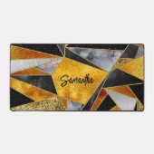 Elegant abstract goud zwart geometrisch bureaumat (Voorkant)