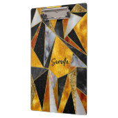 Elegant abstract goud zwart geometrisch klembord (Links)