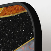 Elegant abstract goud zwart geometrisch pickleball paddle (Links Detail)