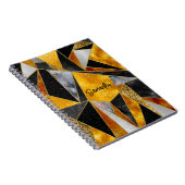 Elegant abstract goud zwart geometrisch schetsboek notitieboek (Rechterzijde)