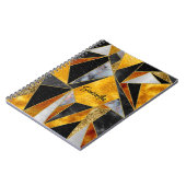 Elegant abstract goud zwart geometrisch schetsboek notitieboek (Linkerzijde)