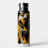 Elegant abstract goud zwart geometrisch waterfles (Rechts)