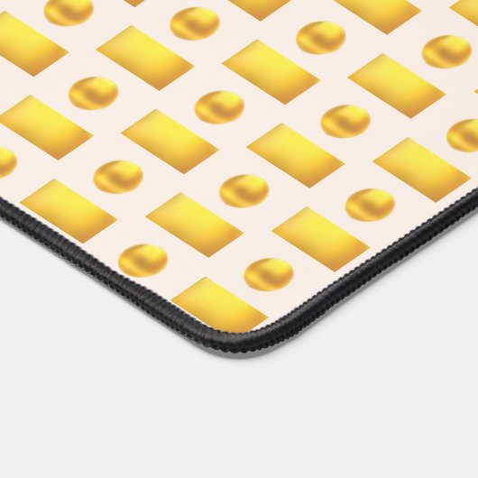 Elegant Abstract Gouden & Licht Beige Bureaumat (Hoek)