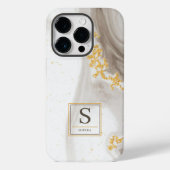 Elegant Abstract goudglitter zwarte waterverf Case-Mate iPhone Case (Achterkant)