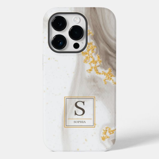 Elegant Abstract goudglitter zwarte waterverf Case-Mate iPhone Case (Achterkant)