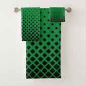 Elegant Abstract Gradient Black Diamonds on Green Bad Handdoek (Insitu)