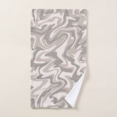Elegant Abstract grijs marmer Wavy Stripe Modern Bad Handdoek (Handdoek)