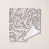 Elegant Abstract grijs marmer Wavy Stripe Modern Bad Handdoek (Wasdoekje)