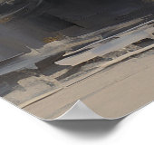 Elegant Abstract Grijs met Goud Barok Paard Poster (Hoek)